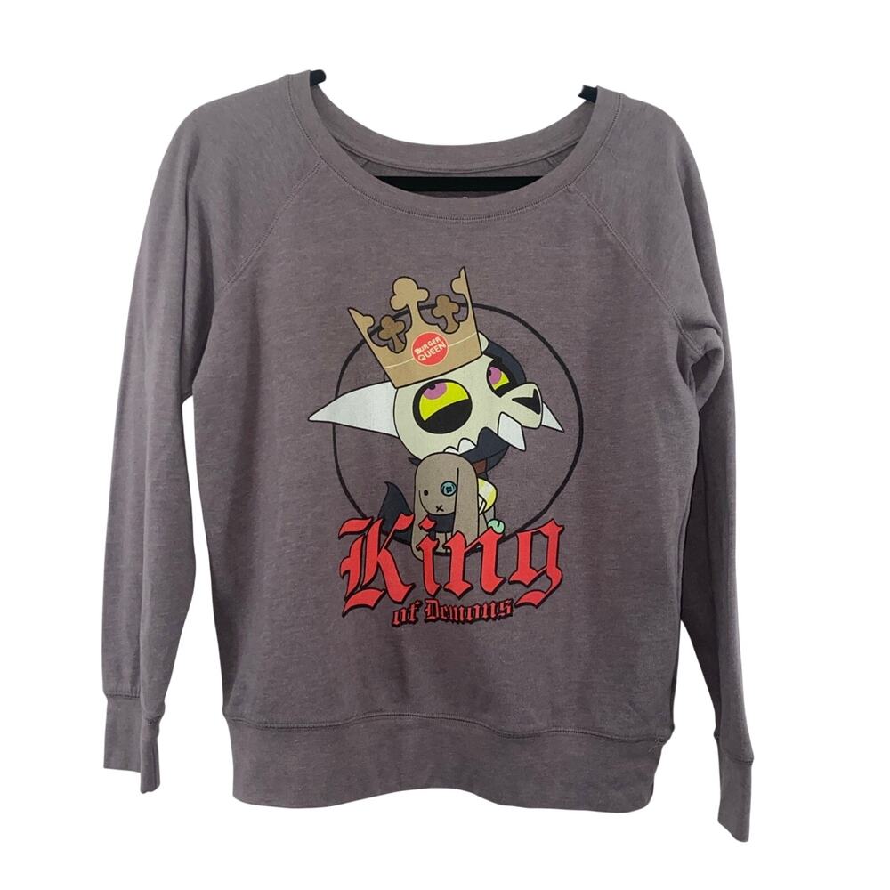 Disney King Clawthorne King Of Demons Gray Graphic Print Pullover Sweatshirt